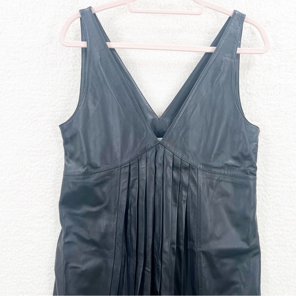 Massimo Dutti black sheep leather limited edition dress size S - Picture 5 of 11